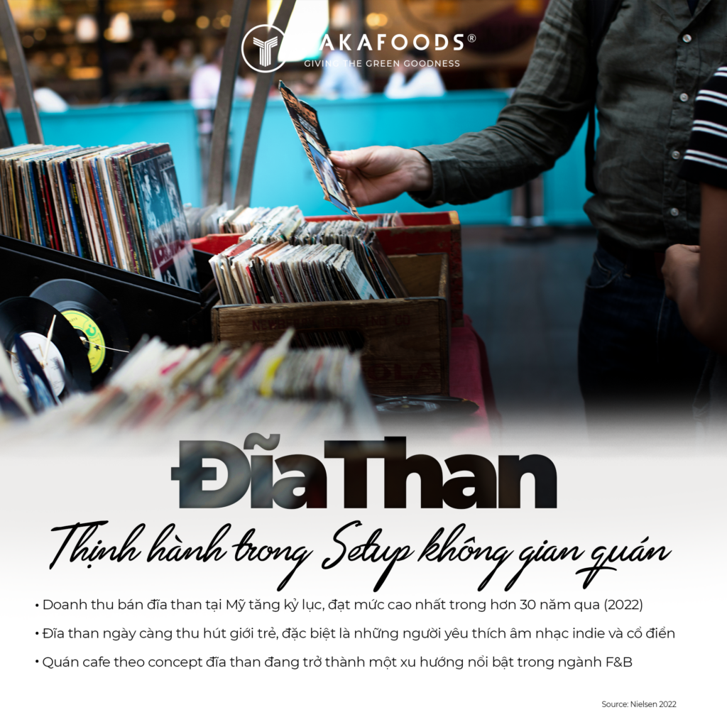 Xu hướng đĩa than trong trang trí không gian quán
