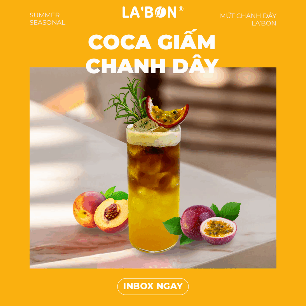 Ứng dụng sáng tạo từ Mứt pha chế Chanh dây La'Bon_Coca giấm chanh dây