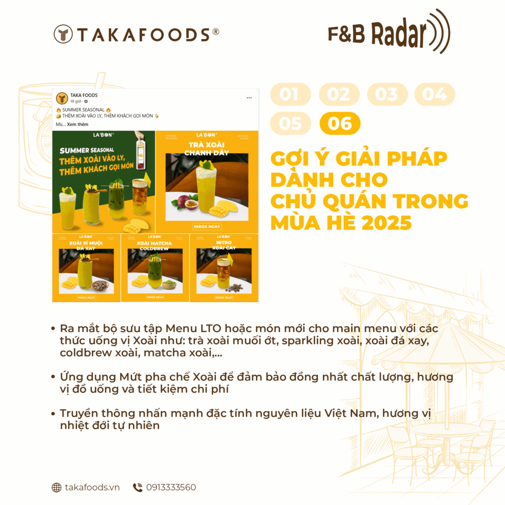 Ứng dụng menu từ Mứt pha chế Xoài