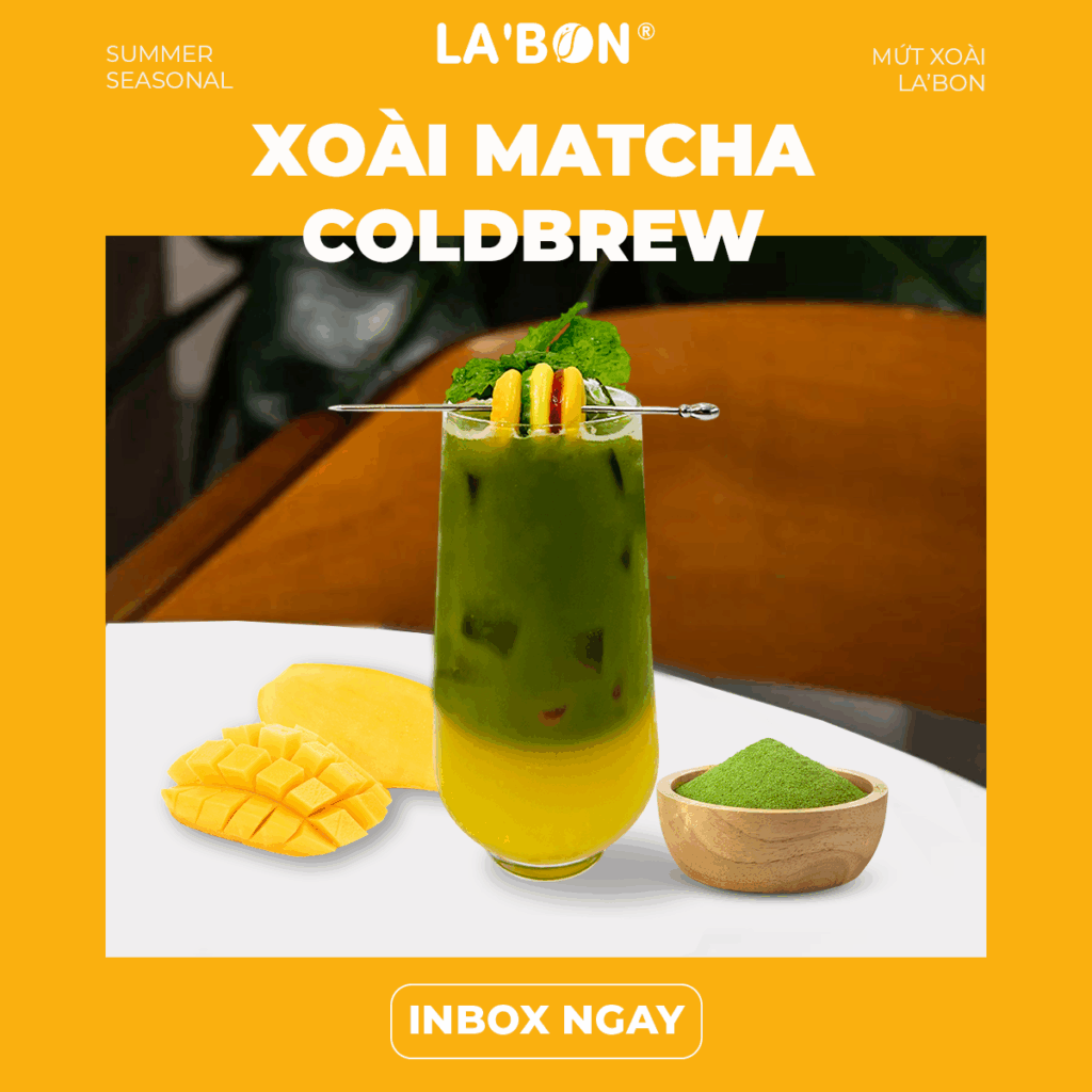 Ứng dụng Mứt pha chế Xoài La'Bon_Xoài Matcha Coldbrew