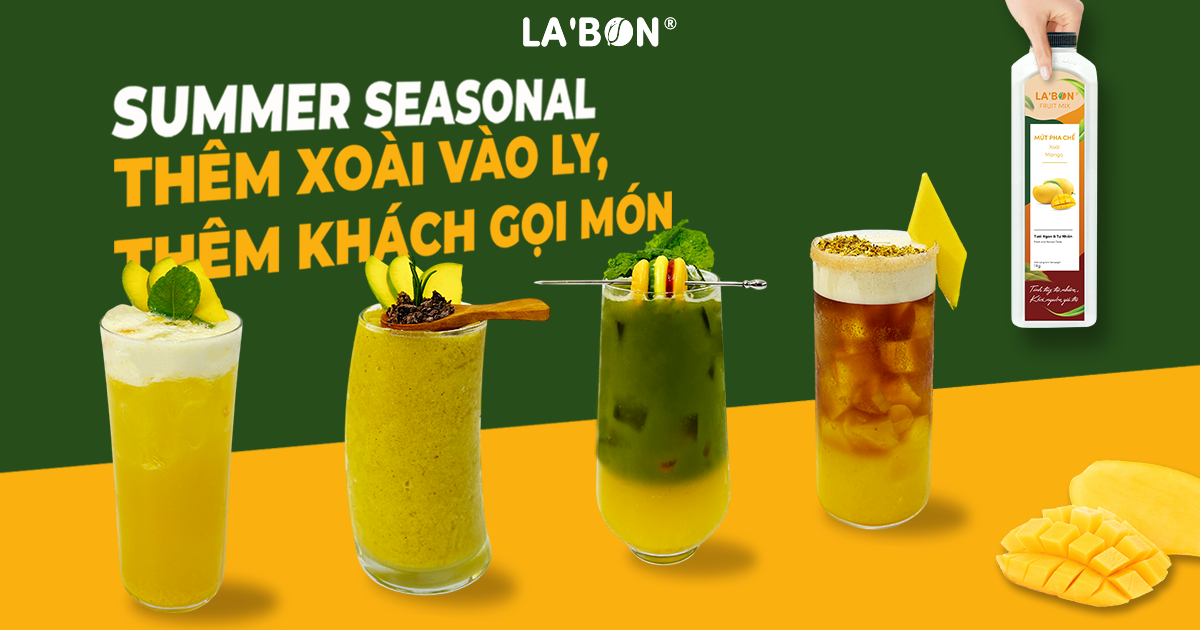 Top 4 ứng dụng hè từ Mứt pha chế xoài La'Bon